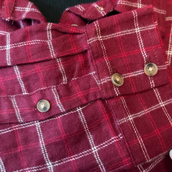 Time & Tru Red Plaid Long Sleeve Soft  Flannel Babydoll Dress Wine Punch NWT XL - Picture 6 of 10